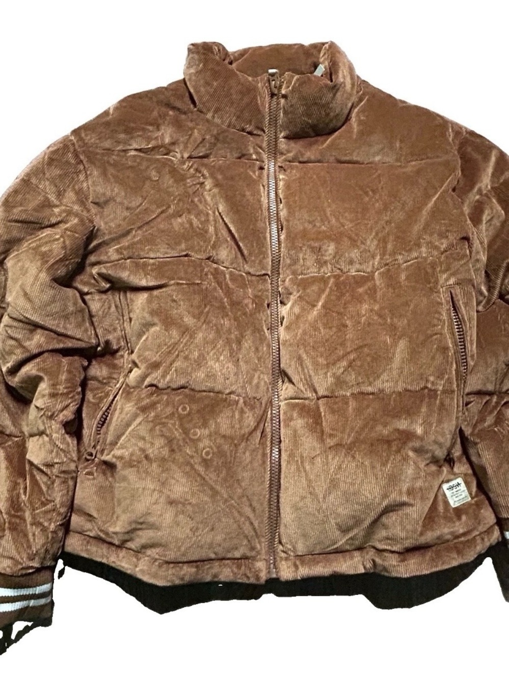 Men’s NWT Hudson Brown Corduroy Winter Puffer Jacket Size 2XL